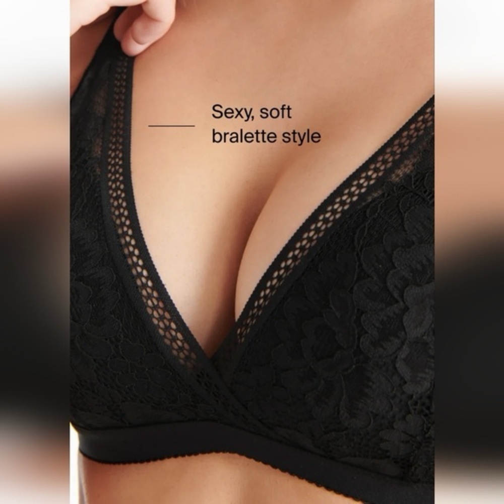 NWT KNIX Lace Deep V Bralette, Black (XXL) - Picture 3 of 11